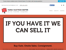 Tablet Screenshot of familyauctioncenter.com